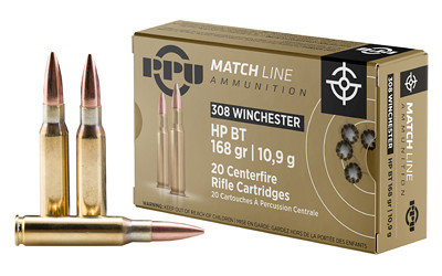 PPU .308 WIN MATCH 168GR HPBT 20/200