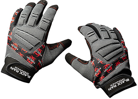 BLACK RAIN ORDNANCE TACT-GLOVE-GRY/BLK/RD-L TACT GLOVE B/G/R LG
