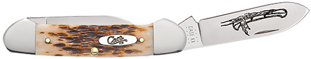 CASE 00 AMBER BONE PEACH SEED JIG CANOE