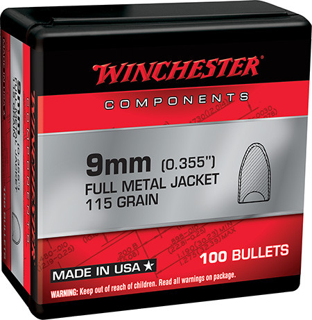 WINCHESTER BUL 9MM 115 FMJFB 100/10