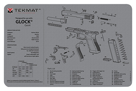 TEKMAT TEK-R17-GLOCK-G4-GY 17X11 GLK GEN4 GRY