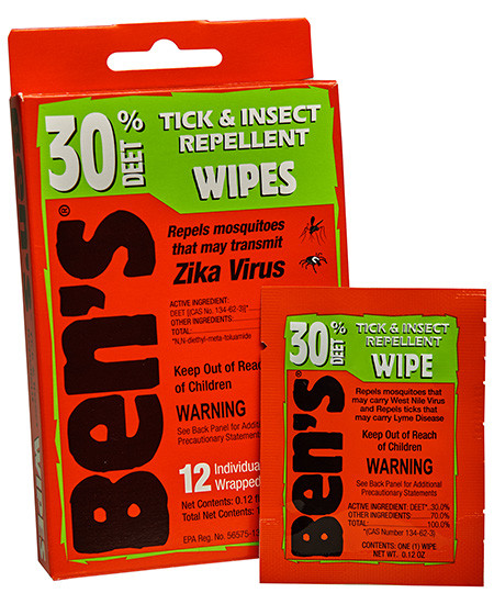 AMK BENS 30 TICK/INSECT REPEL WIPES