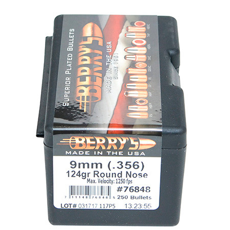 BERRYS 9MM .356 124GR RN 250