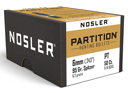 NOSLER PARTITION 6MM 95 SPTZR 50