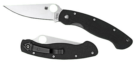 SPYDERCO MILTRY G-10 PLN CLPNT 4.00 BLK