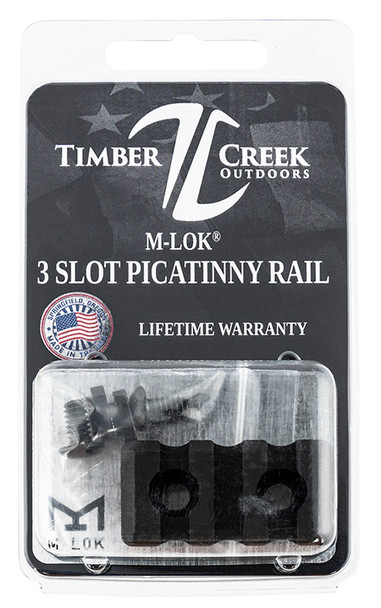 TIMBER MLOK 3 SLOT PICATINNY RAIL BLK