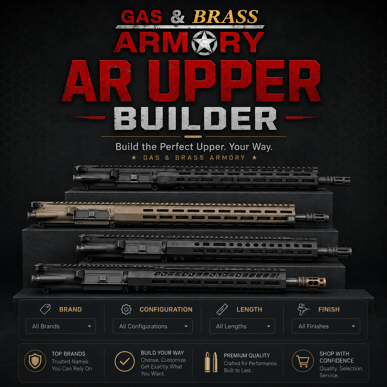 Build an AR-15 upper with our AR-15 Builder App