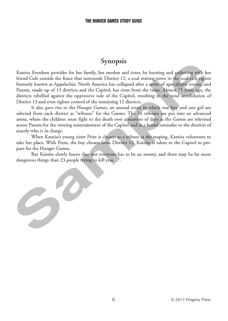 Hunger Games Study Guide | Progeny Press Literature Curriculum