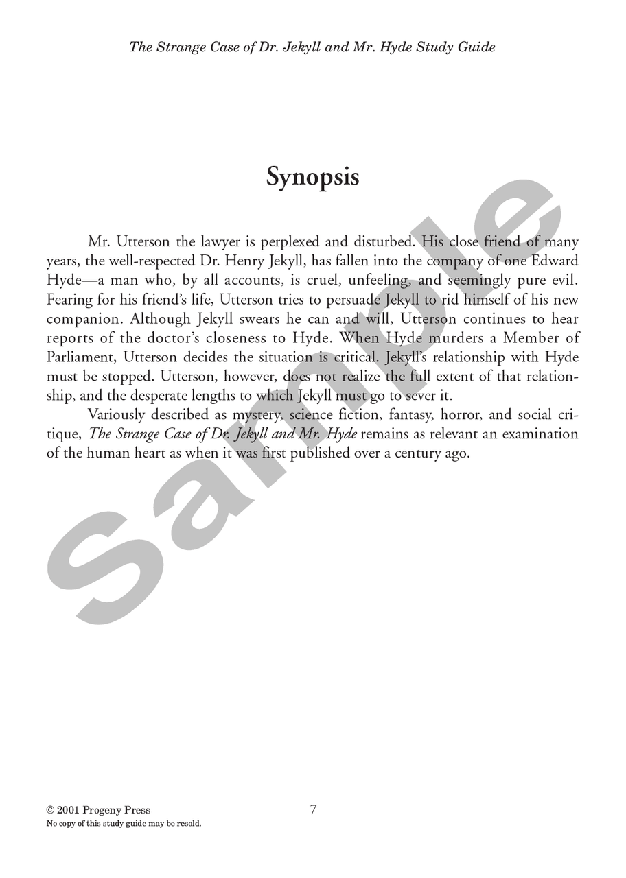 Strange Case Of Dr Jekyll And Mr Hyde Download Pdf Progeny Press Literature Curriculum Strange Case Of Dr Jekyll And Mr Hyde Download Pdf Progeny Press Literature Curriculum