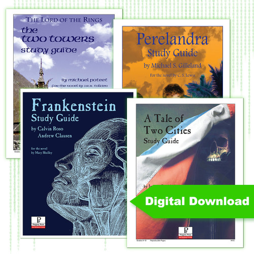 Progeny Press English/Language Arts British Literature full year curriculum. Two Towers, Perelandra, Frankenstein, Tale of Two Cities, recommended for 11th grade.