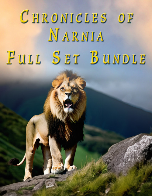 The Chronicles of Narnia: Full Series Study Guide Bundle. Aslan standing on a mountain.