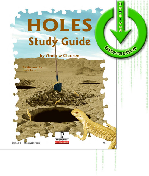 Holes Study Guide, unit studyguide lesson plans for literature and reading from a Christian worldview with Biblical integration. Teacher resource curriculum, hands on ideas, projects, worksheets, comprehension questions, and activities, Holes, Louis Sachar.