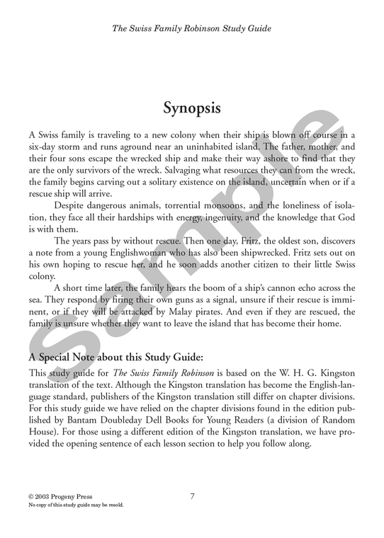 Swiss Family Robinson Study Guide Progeny Press Literature Curriculum swiss-family-robinson-study-guide-progeny-press-literature-curriculum