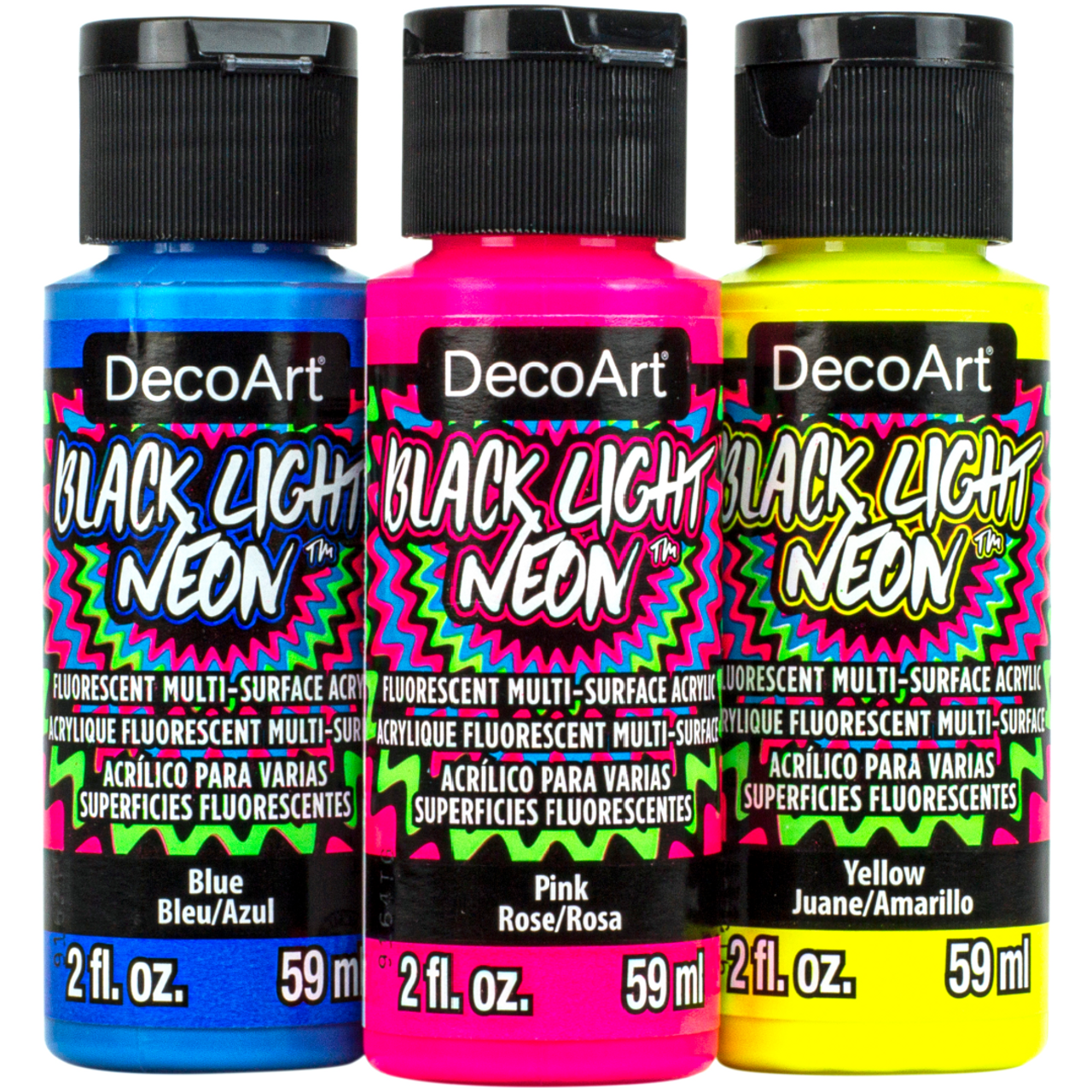 neon nights Glow in the Dark Paint - Pack of 8 Multi-Surface UV