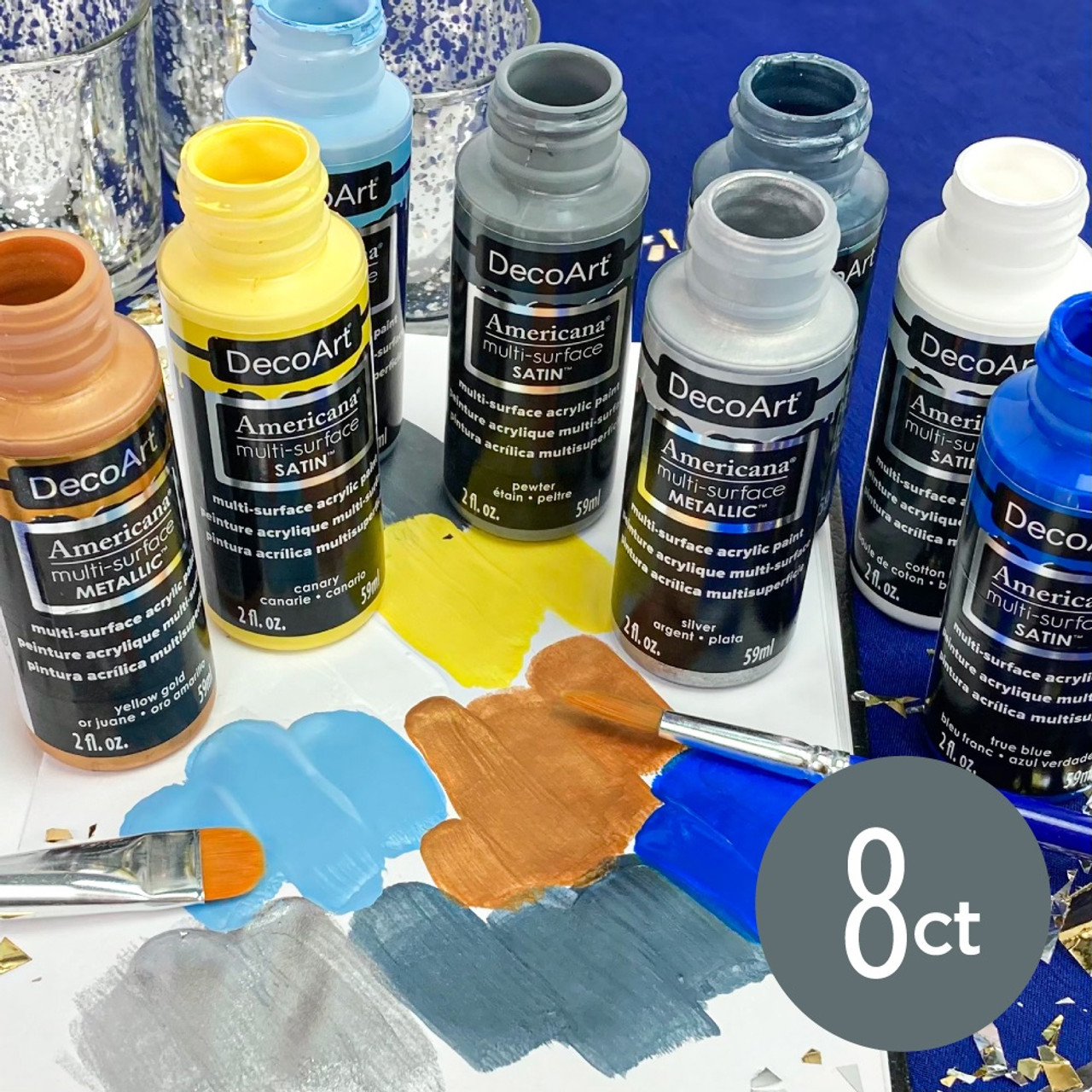 Decoart Crafters Acrylic Paints Gold Shades 59ml 2oz Bottles
