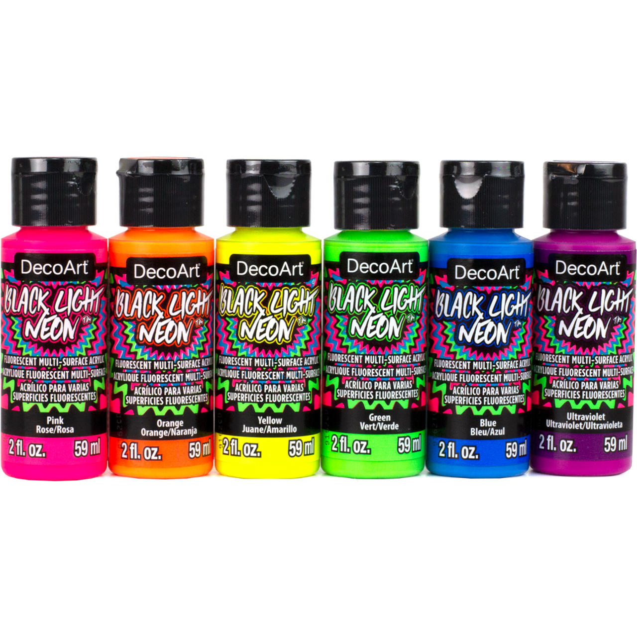 Black Light Neon Paint Set - DecoArt Acrylic Paint and Art Supplies