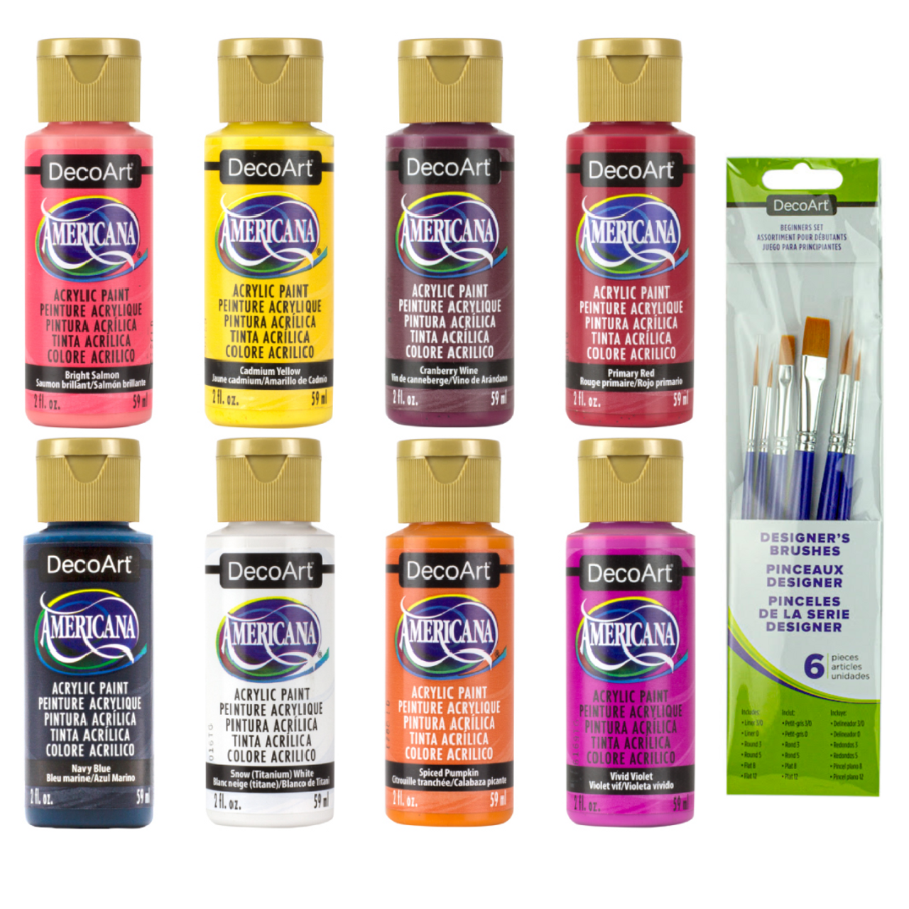 Acrylic Paint Set for Craft Paint for Kids 12 Colors 2 Paint Brushes  Included