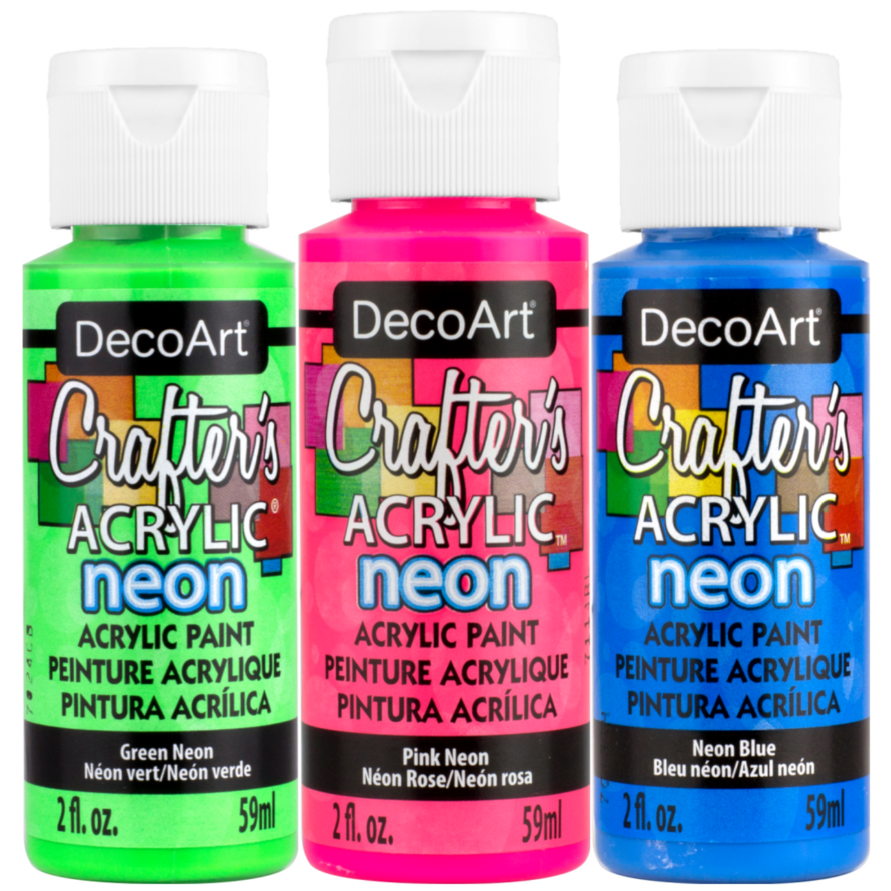 Neon Acrylic Paints 4-Pack