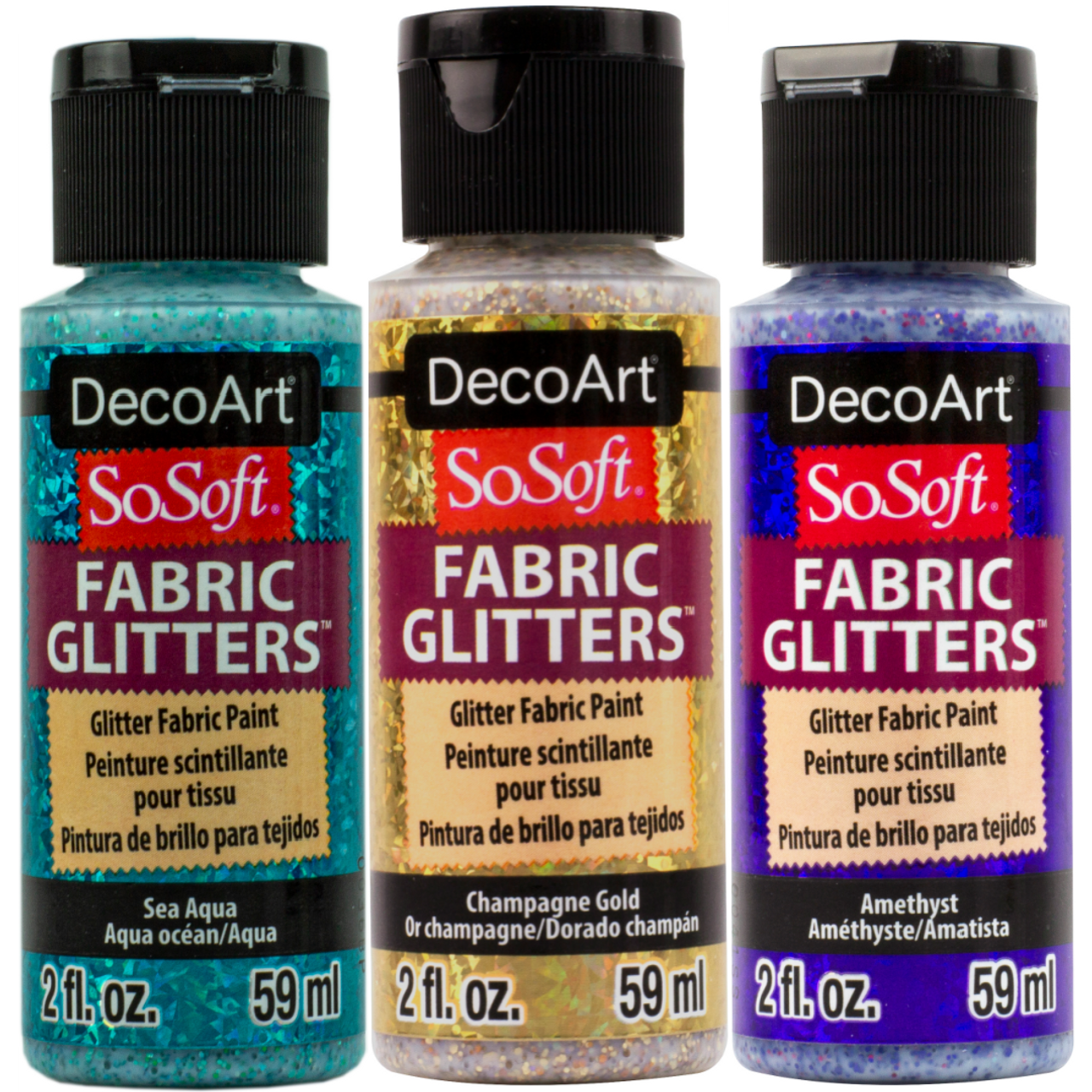 Decoart soSoft Fabric Glitters Acrylic Paint 2oz-Amethyst