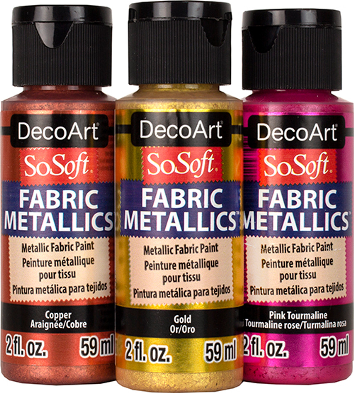 SCS Direct DIY Fabric Paints, Set of 10 Metallic Colors, (1oz bottles) Ultra Bright 3D Fabric Paint, Non-Toxic Water-Based and P