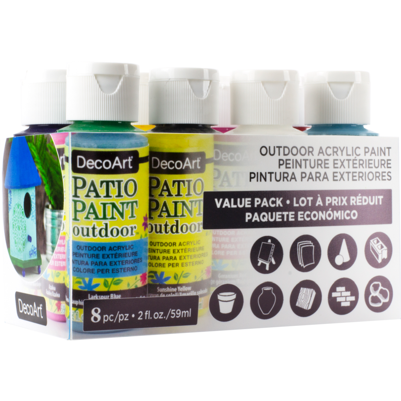 Decoart Patio Paint Acrylic Value Set 8pc