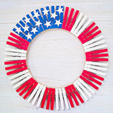 4th of July Clothespin Wreath