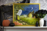 Thrifty, Sparkly Halloween Ghost Painting