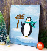 Winter Acrylic Painting | Perry the Penquin