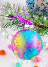 Colorful Faux Watercolor Ornament