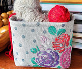 Metallic Rose Canvas Tote Container