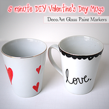 Valentine Mugs with Hearts and Love