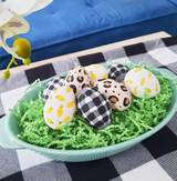 DIY lemon, leopard and buffalo check Easter eggs