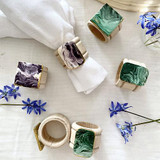 Faux Stone Embellished Paint Pour Napkin Rings