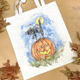 Painted Tote Bag | Halloween Cat