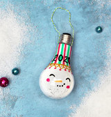 Vintage Snowman Light Bulb Ornament