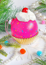 Sprinkled Cupcake Ornament