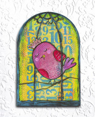 Mixed Media Birdcage Wooden Canvas