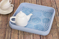 Blue Stenciled Swirl Tray