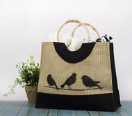 Stenciled Feathered Friends Tote