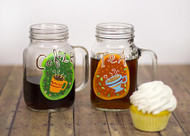 Colorful Coffee and Tea Mason Jar Mug Set