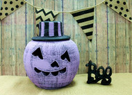 Lavender and Black Chalky Finish Jack O' Lantern