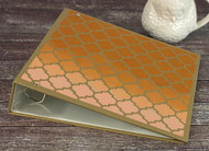 Peach and Orange Ombre Stenciled Binder