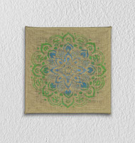 Mandala Burlap Stenciled Canvas