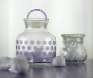 Purple Polka Dotted Glass Canister