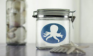 Stenciled Octopus Canister