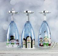 Wine Glass Christmas Candleholders