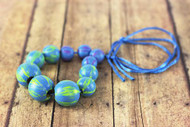 Painted Wooden Bead Necklace