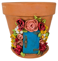 Mixed Media Flower Pot With Door