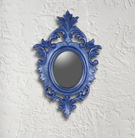 Mini Blue Metallic Ornate Mirror