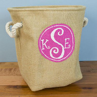 Monogram Burlap Tote